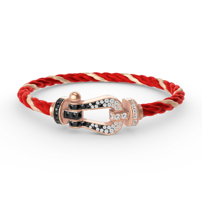 [Amore]FORCE LARGE HORSESHOE BLACK WHITE DIAMOND BRACELET ROSE GOLD