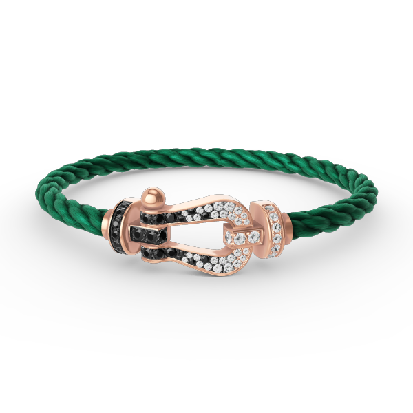 [Amore]FORCE LARGE HORSESHOE BLACK WHITE DIAMOND BRACELET ROSE GOLD