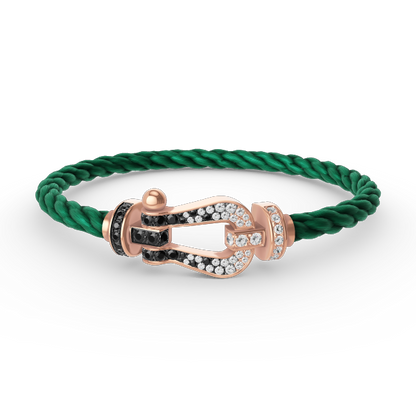 [Amore]FORCE LARGE HORSESHOE BLACK WHITE DIAMOND BRACELET ROSE GOLD
