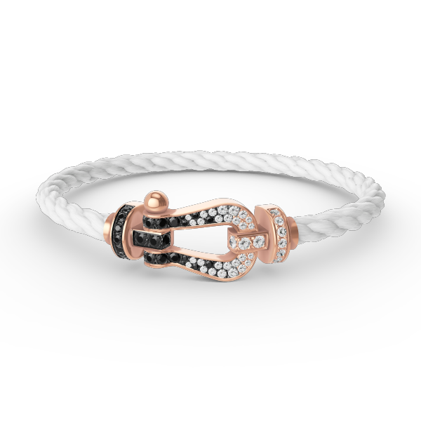 [Amore]FORCE LARGE HORSESHOE BLACK WHITE DIAMOND BRACELET ROSE GOLD