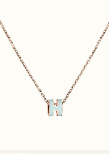 [Amore]POP H LIGHT BLUE NECKLACE