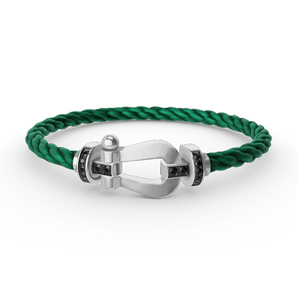 [Amore]FORCE LARGE HORSESHOE BLACK DIAMOND BRACELET SILVER