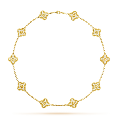 [Amore]CLOVER 10 MOTIFS DIAMOND NECKLACE