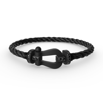 [Amore]FORCE LARGE SERIES HORSESHOE BLACK SAMURAI BRACELET