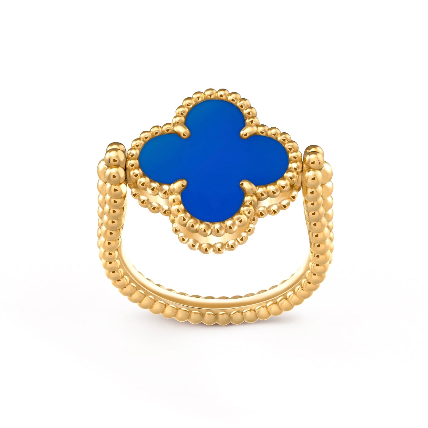 [Amore]CLOVER RIVERSIBLE BLUE AGATE RING