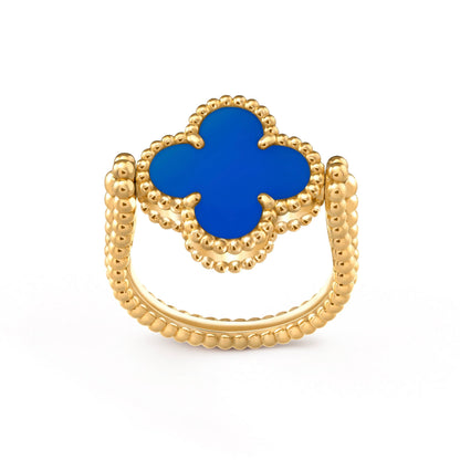[Amore]CLOVER RIVERSIBLE BLUE AGATE RING