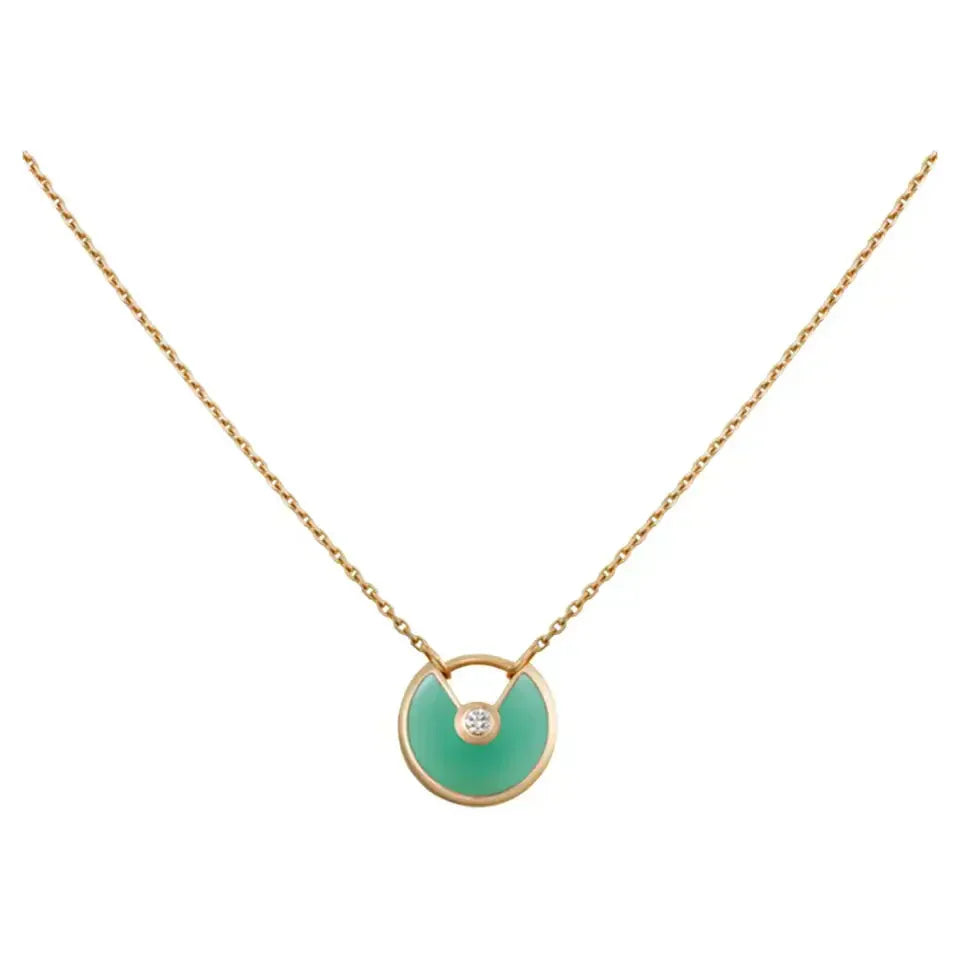 [Amore]AMULETTE GOLD MALACHITE NECKLACE