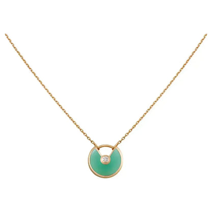 [Amore]AMULETTE GOLD MALACHITE NECKLACE