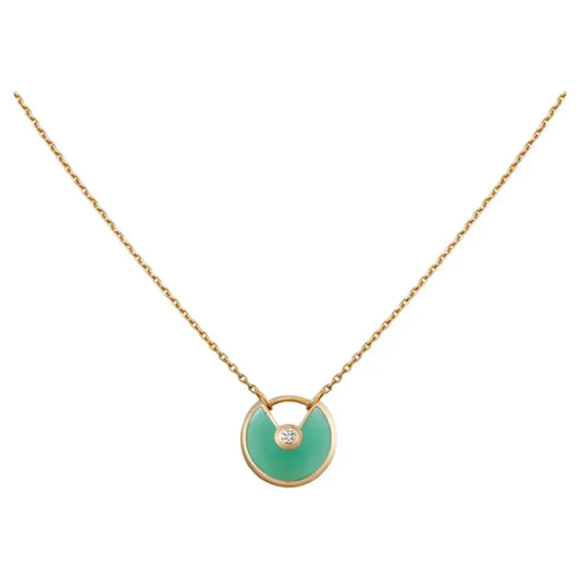 [Amore]AMULETTE GOLD MALACHITE NECKLACE