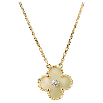[Amore]CLOVER 15MM DIAMOND GOLD MOTHER OF PEARL NECKLACE