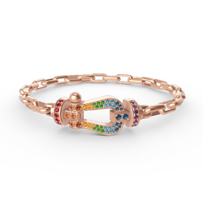 [Amore]FORCE LARGE HORSESHOE CLASP  METAL BRACELET