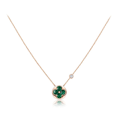 [Amore]SUN PEDANT PINK GOLD 1 DIAMOND NECKLACE