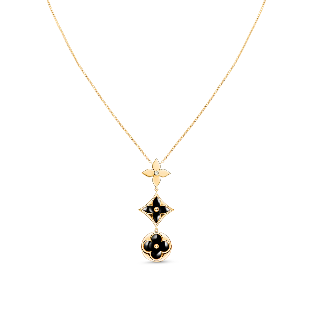 [Amore]STAR AND SUN ONYX PINK GOLD NECKLACE