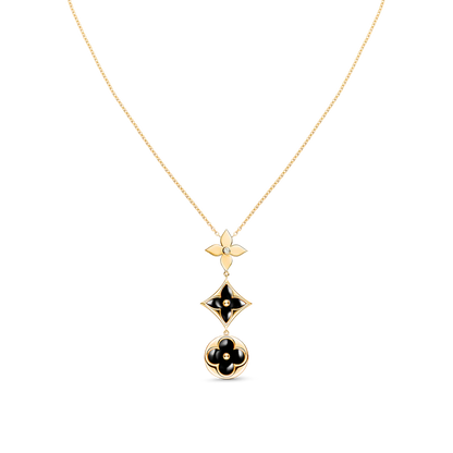 [Amore]STAR AND SUN ONYX PINK GOLD NECKLACE
