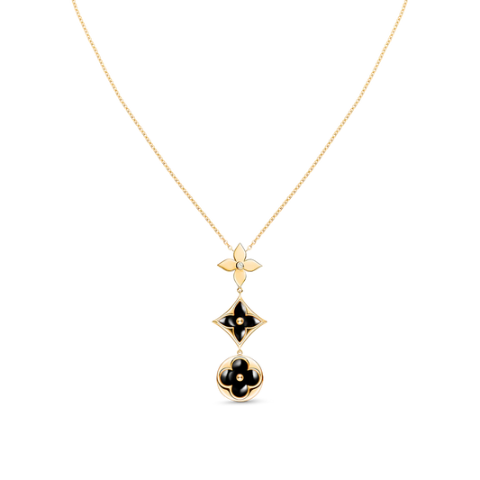 [Amore]STAR AND SUN ONYX PINK GOLD NECKLACE