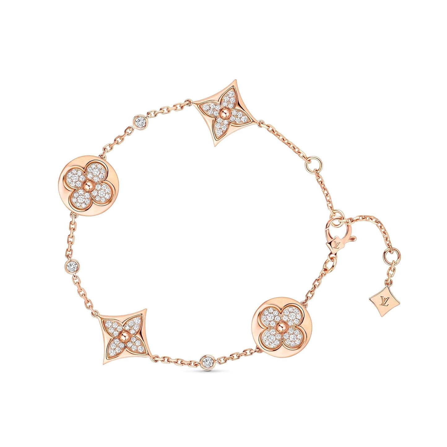 [Amore]STAR AND SUN 4 MOTIFS GOLD DIAMONDS BRACELET