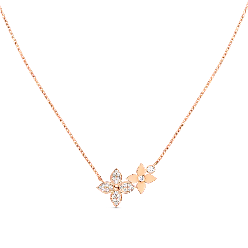 [Amore]STAR BLOSSOM NECKLACE PINK GOLD DIAMONDS