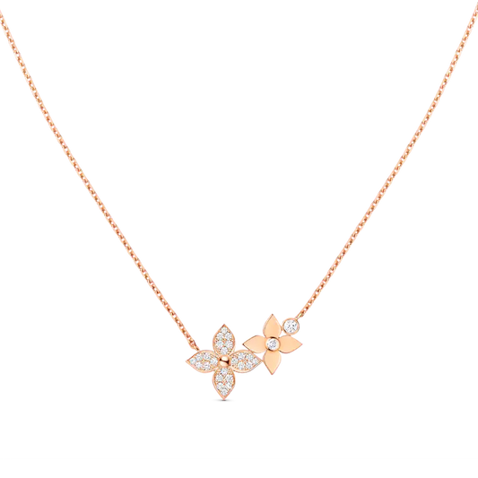 [Amore]STAR BLOSSOM NECKLACE PINK GOLD DIAMONDS