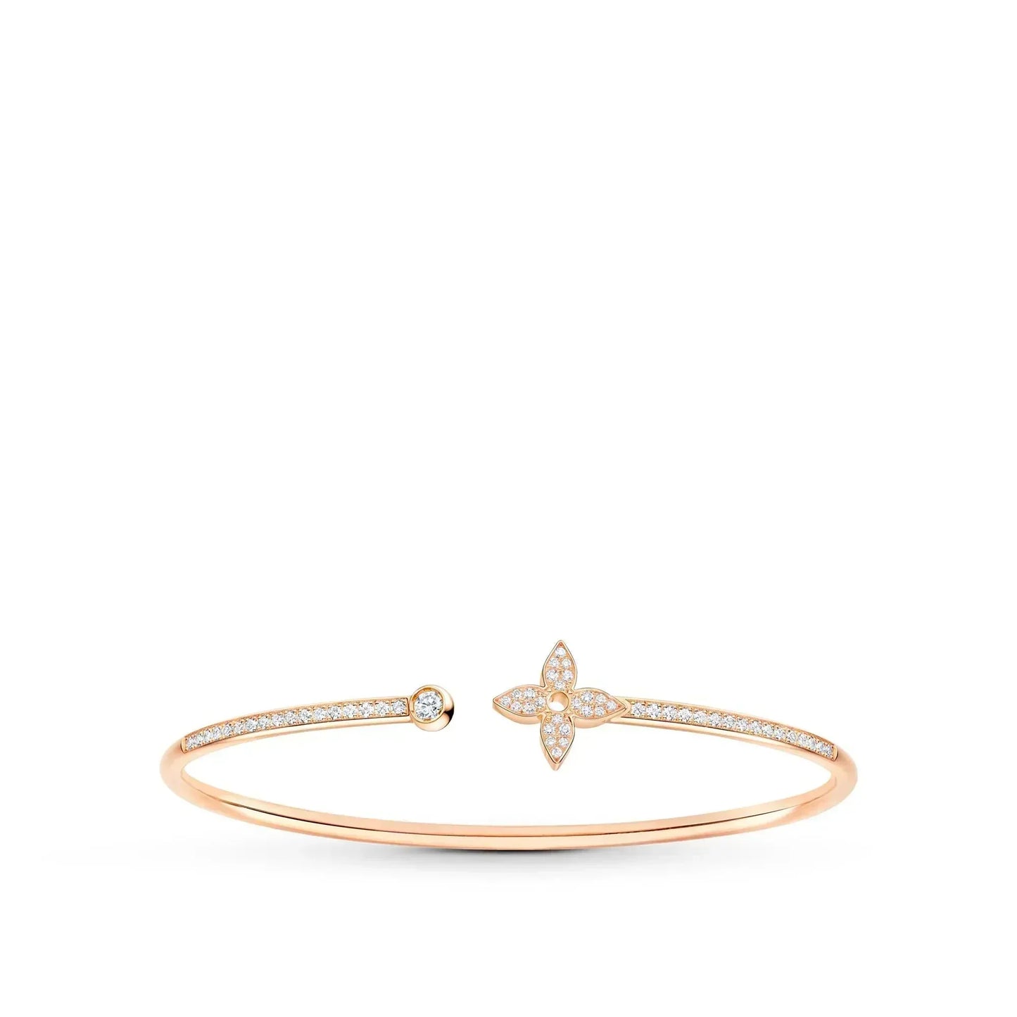 [Amore]IDYLLE PINK GOLD OPEN BRACELET DIAMOND PAVED