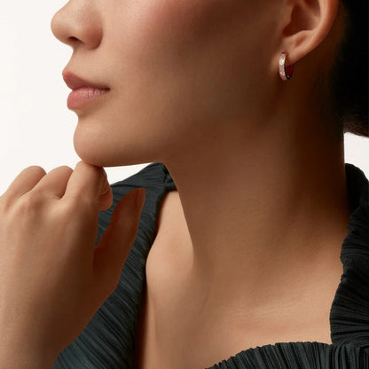 [Amore]LOVE 3.3MM DANGLE HALF DIAMOND EARRINGS