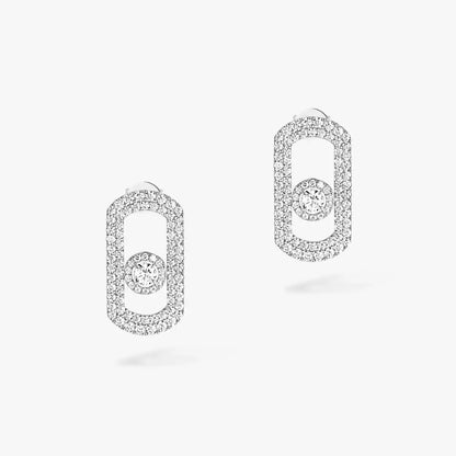 [Amore]So Move Pave_-Set Diamond Earrings in Silver