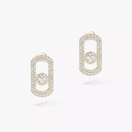 [Amore]So Move Pave_-Set Diamond Earrings in Silver