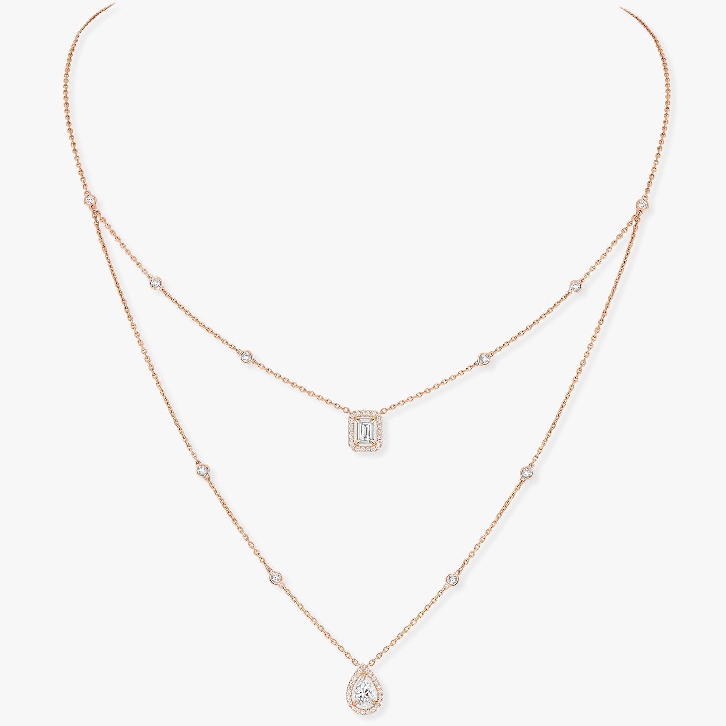 [Amore]MY TWIN 2 ROW DIAMOND NECKLACE