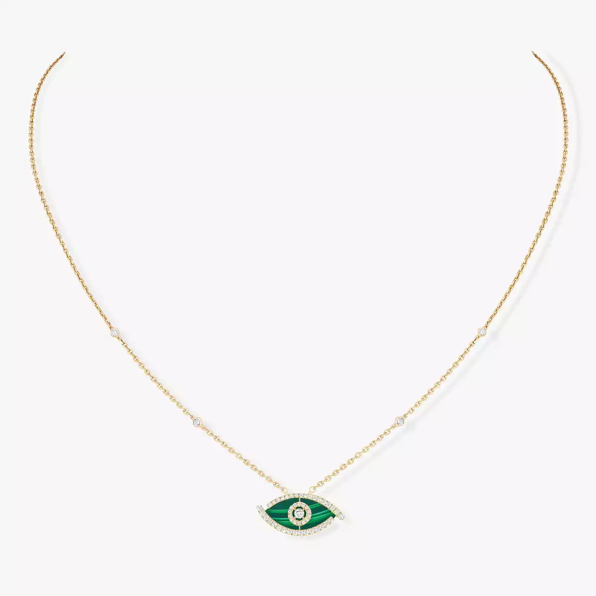 [Amore]Lucky Eye Diamond Necklace in Rose Gold and Turquoise