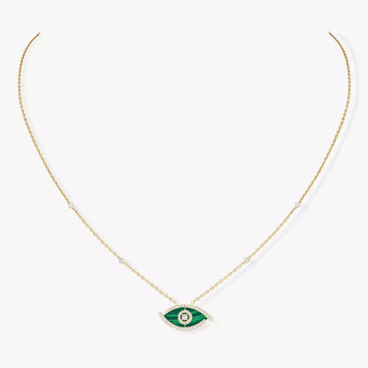 [Amore]Lucky Eye Diamond Necklace in Rose Gold and Turquoise