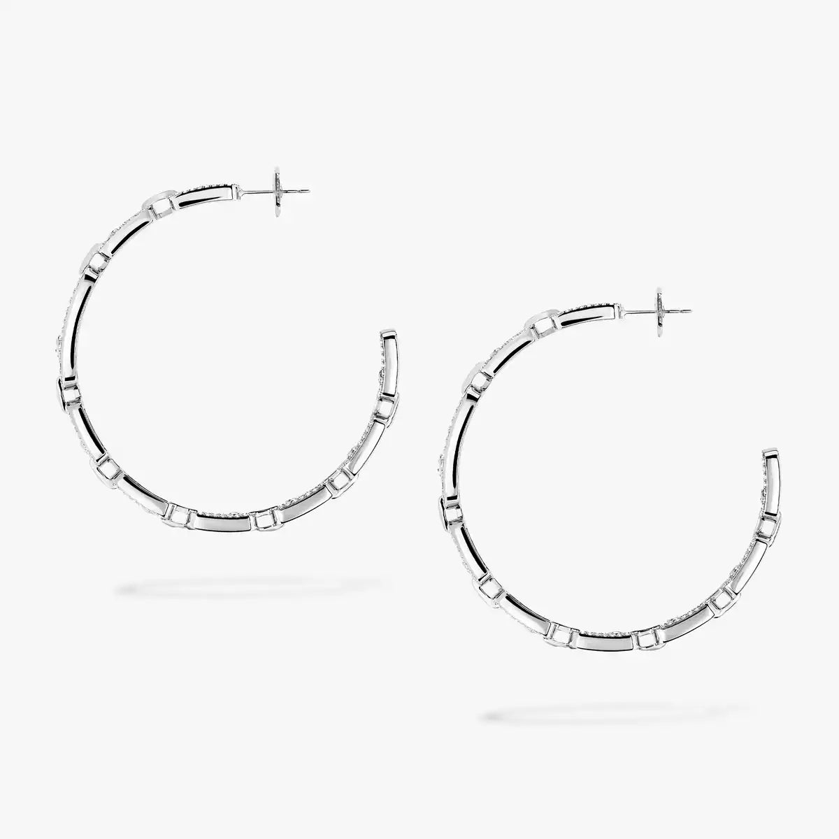 [Amore]Move Link Diamond Hoop Earrings