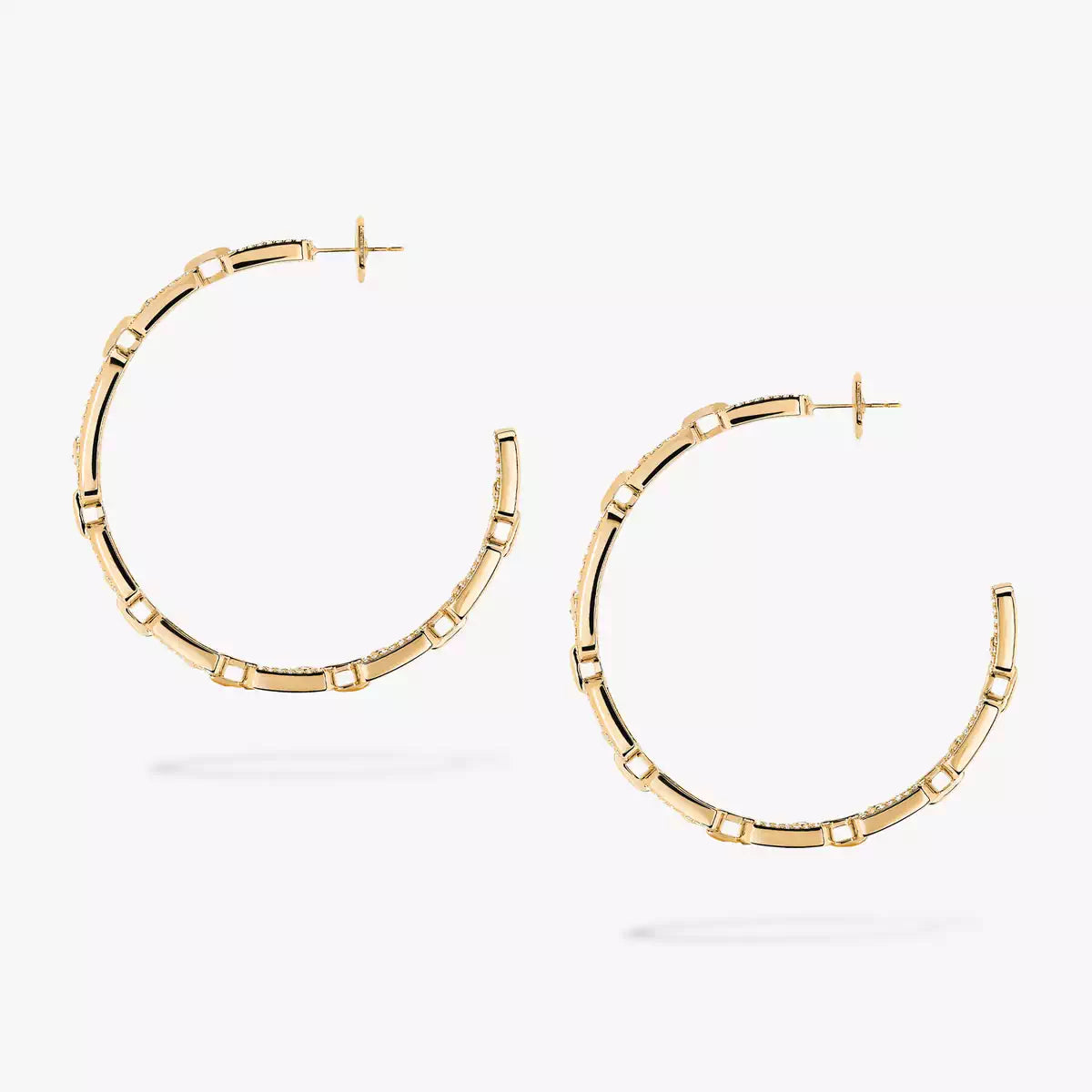 [Amore]Move Link Diamond Hoop Earrings
