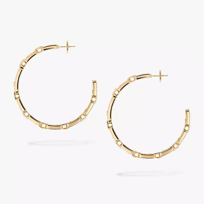 [Amore]Move Link Diamond Hoop Earrings