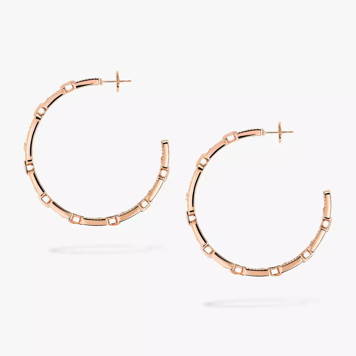 [Amore]Move Link Diamond Hoop Earrings