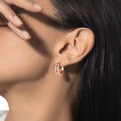 [Amore]Diamond Pave_ Hoop Earrings Move