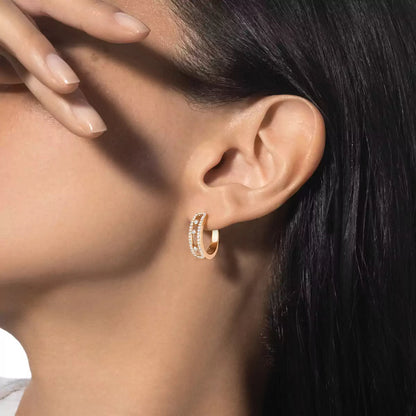 [Amore]Diamond Pave_ Hoop Earrings Move