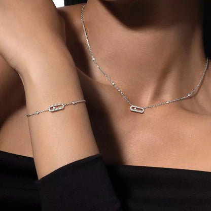 [Amore]Diamond Necklace Move Uno