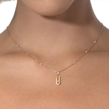 [Amore] Move Uno Gold Diamond Long Necklace