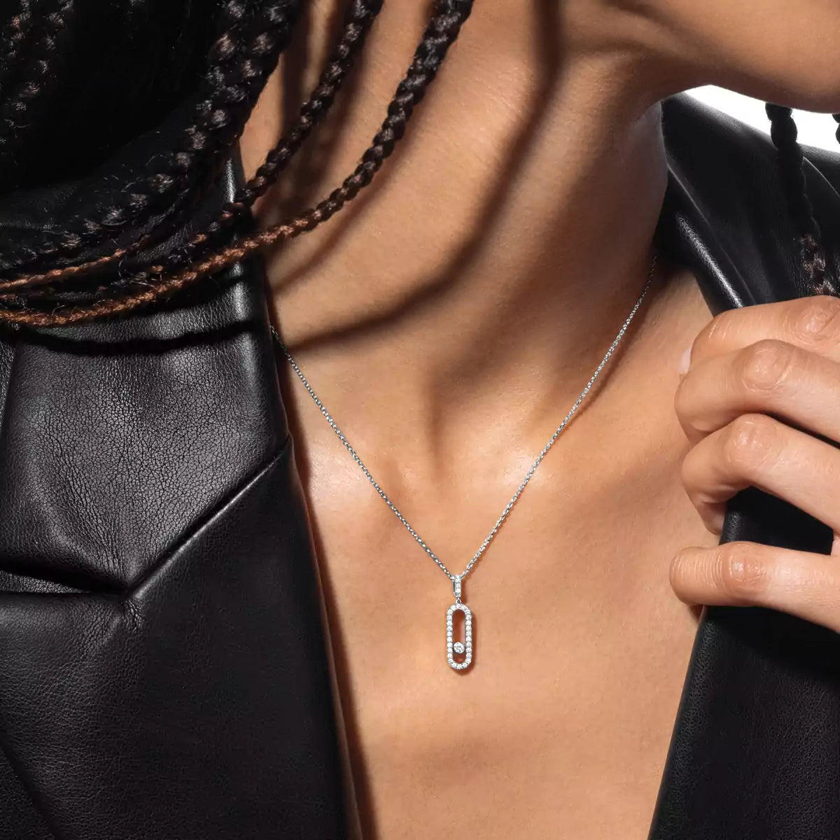 [Amore]Move Uno Diamond Necklace in Rose Gold