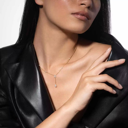 [Amore]Gold Diamond Tie Necklace