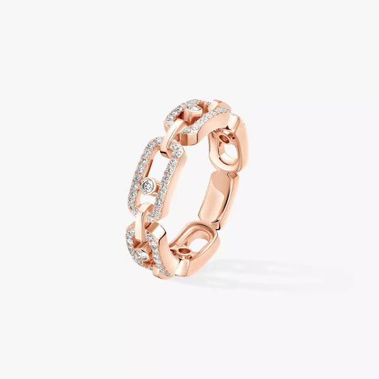 [Amore]Move Link Pave_-Set Diamond Ring in Gold