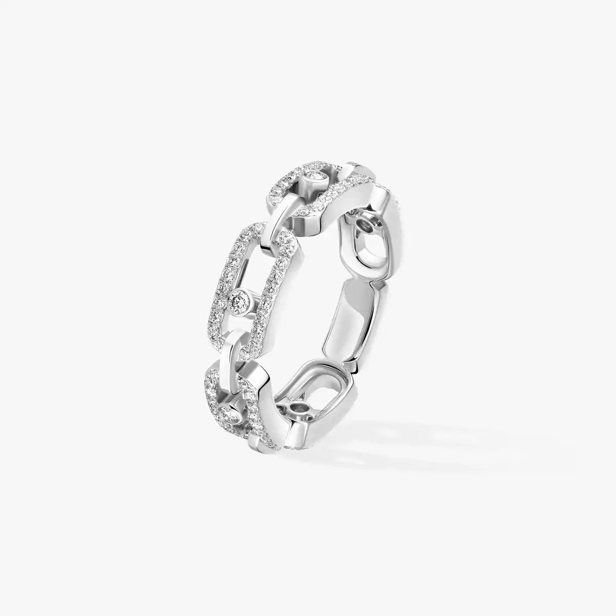 [Amore]Move Link Pave_-Set Diamond Ring in Gold