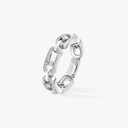 [Amore]Move Link Pave_-Set Diamond Ring in Gold