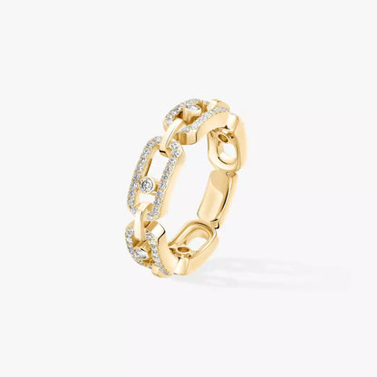 [Amore]Move Link Pave_-Set Diamond Ring in Gold