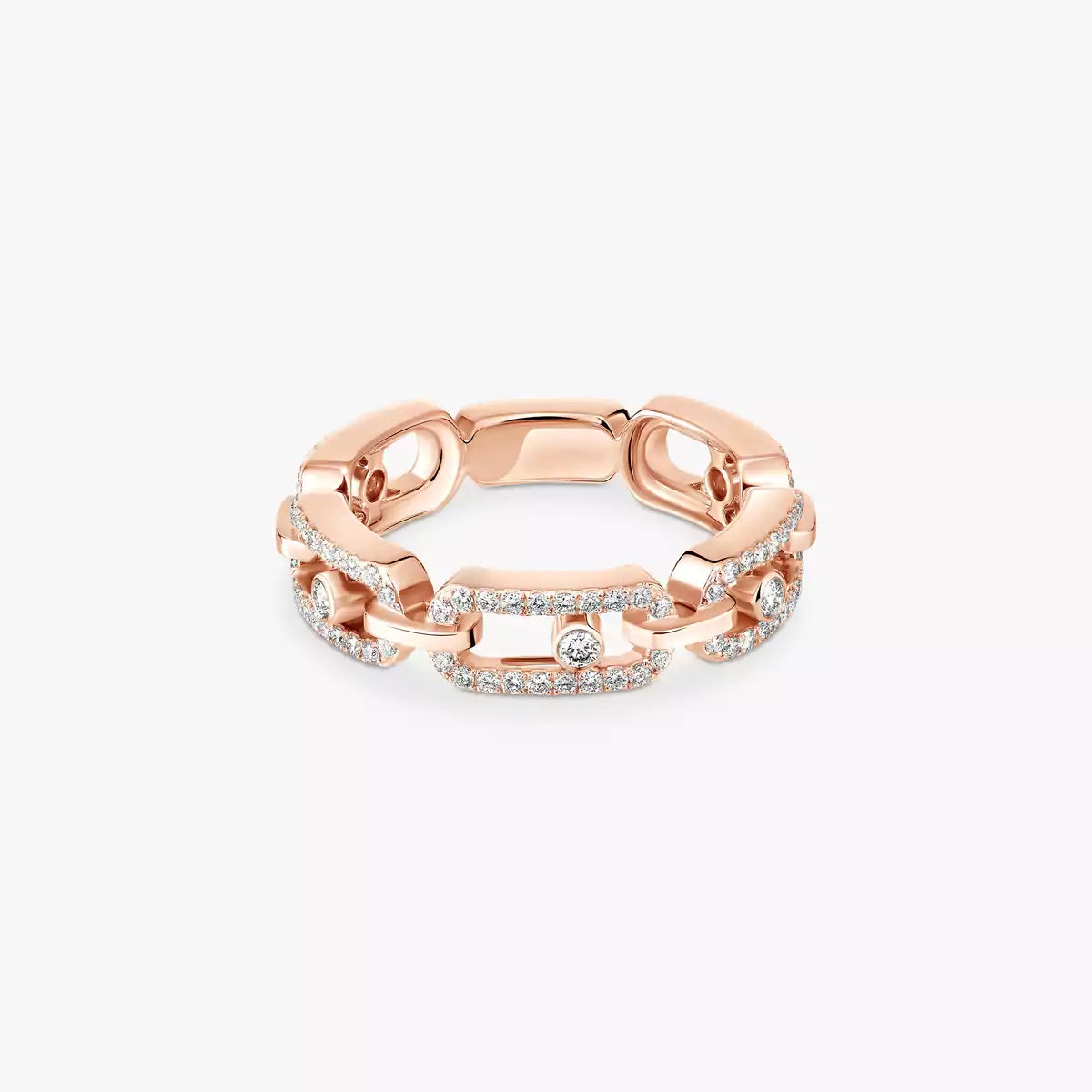 [Amore]Move Link Pave_-Set Diamond Ring in Gold