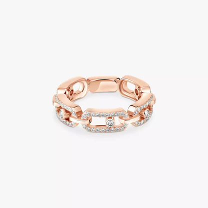[Amore]Move Link Pave_-Set Diamond Ring in Gold