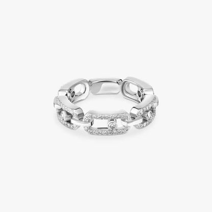 [Amore]Move Link Pave_-Set Diamond Ring in Gold