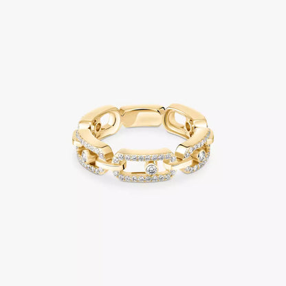 [Amore]Move Link Pave_-Set Diamond Ring in Gold