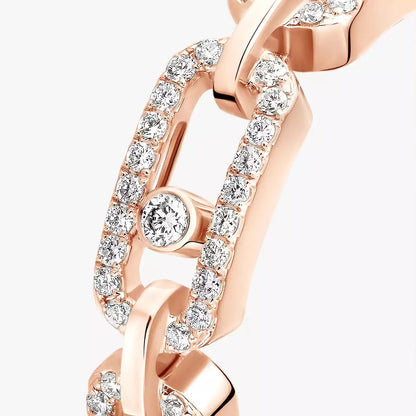 [Amore]Move Link Pave_-Set Diamond Ring in Gold