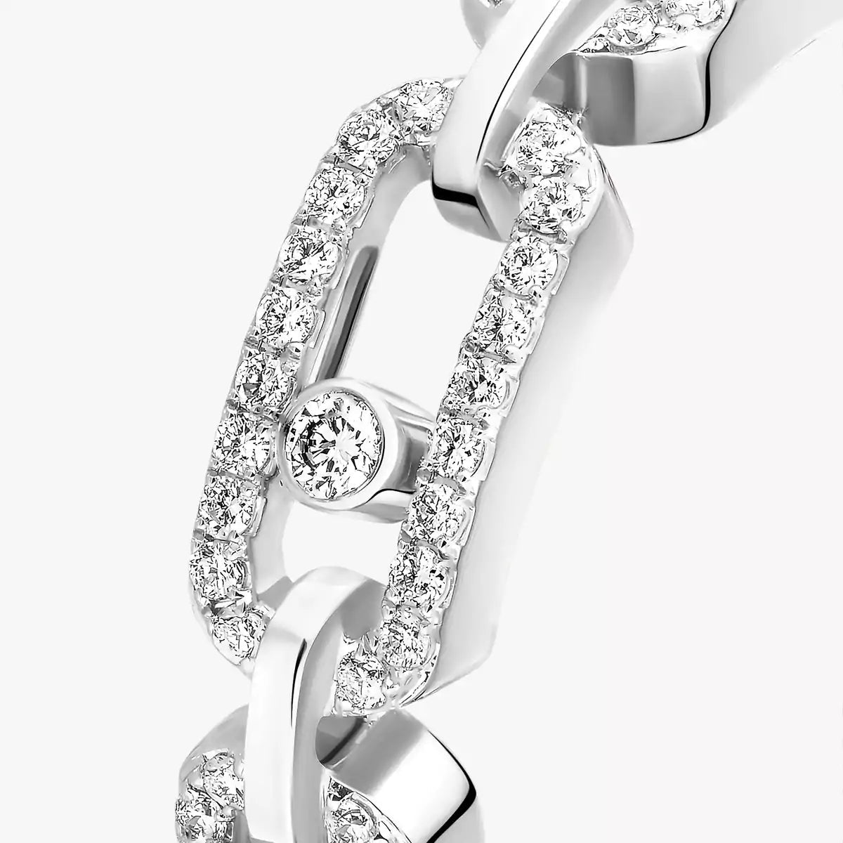 [Amore]Move Link Pave_-Set Diamond Ring in Gold