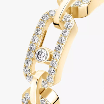 [Amore]Move Link Pave_-Set Diamond Ring in Gold